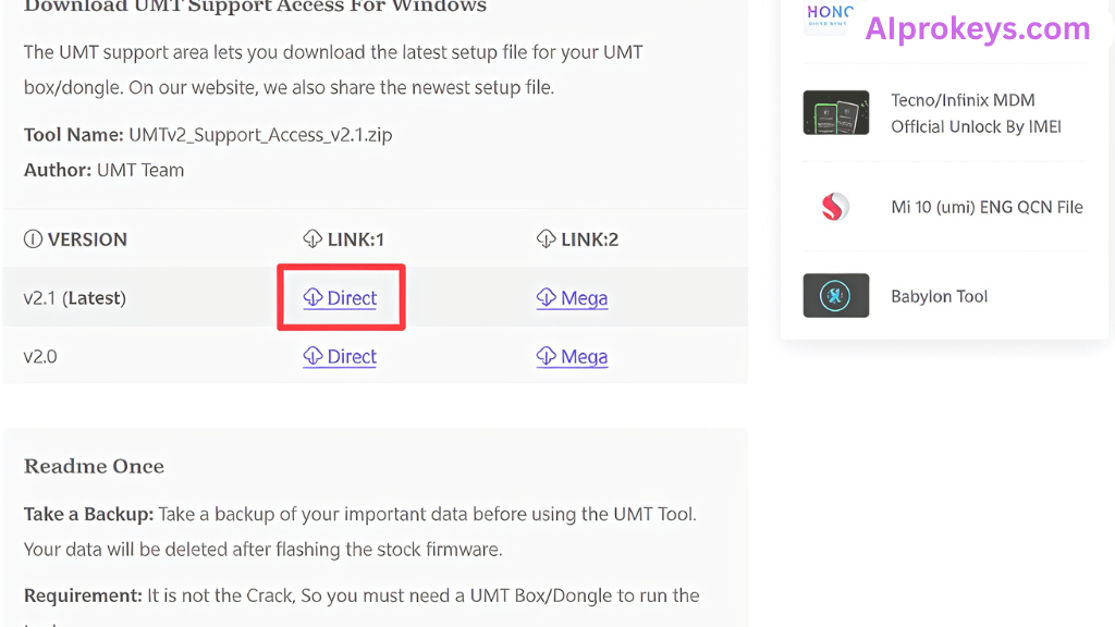 UMT Support Access Free Download
